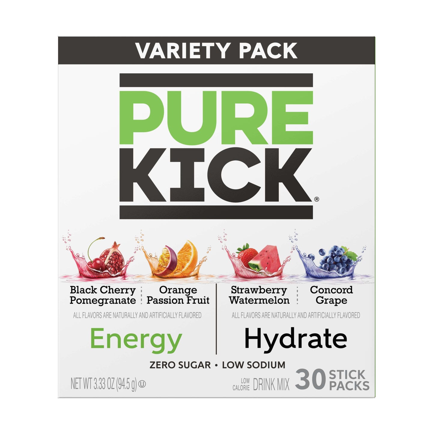 Pure Kick Energy Hydrate Variety Pack 30ct