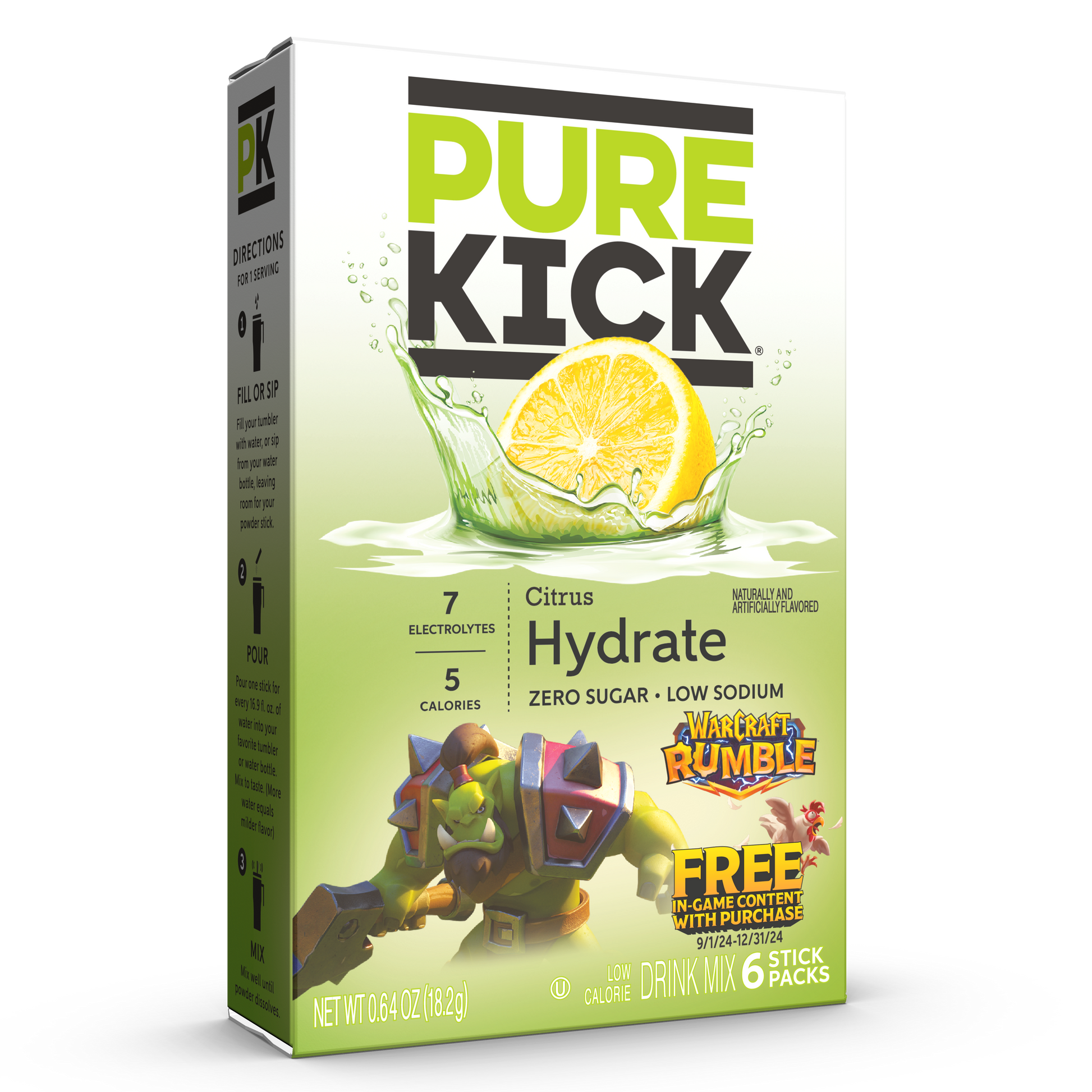 Pure Kick Warcraft Citrus, Warcraft Citrus Drink, World of Warcraft Citrus Drink, Warcraft Rumble, Warcraft rumble citrus drink mix, warcraft citrus drink mix