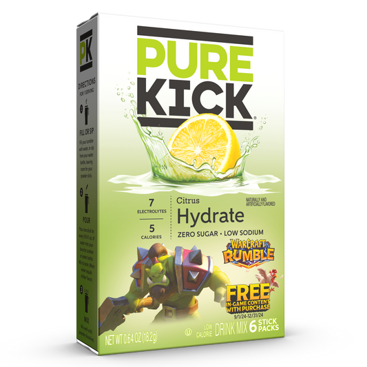 Pure Kick Warcraft Citrus, Warcraft Citrus Drink, World of Warcraft Citrus Drink, Warcraft Rumble, Warcraft rumble citrus drink mix, warcraft citrus drink mix